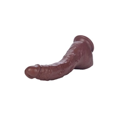 Duży zagięty murzyński penis dildo 22cm przyssawka